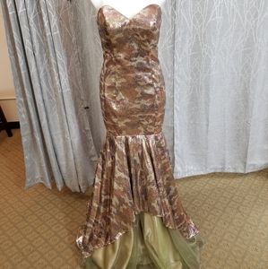 Jovani Camo Sequin Dress
